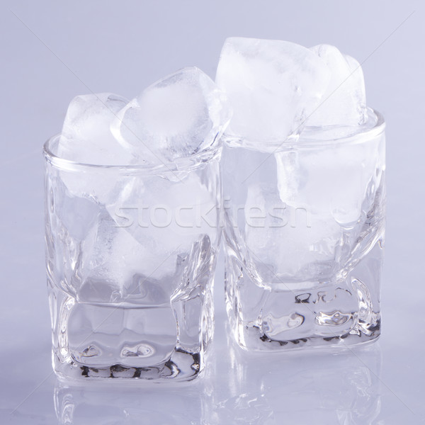 Wenig Gläser voll Eis Eiswürfel grau Stock foto © Koufax73