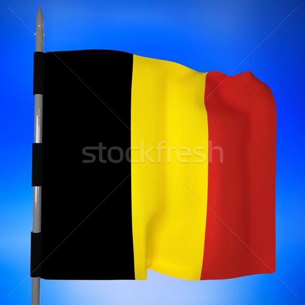 Stock photo: Belgium flag in blue sky