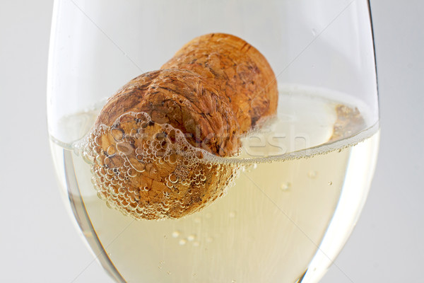 Kurk champagne witte wijn glas partij bar Stockfoto © Koufax73