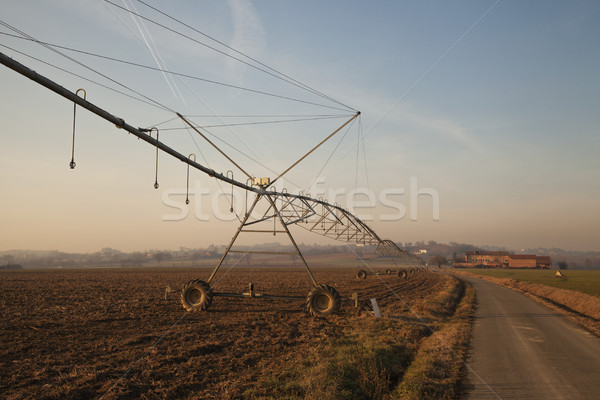 機 灌溉 日落 橫 圖像 水 商業照片 © Koufax73