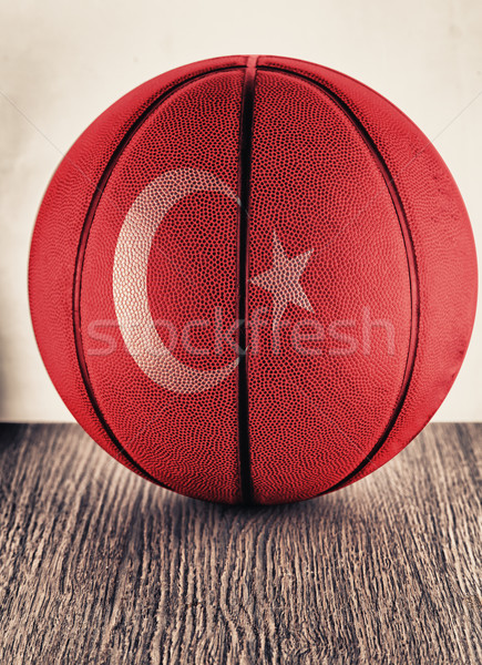 Турция баскетбол старые кожа флаг Сток-фото © Koufax73