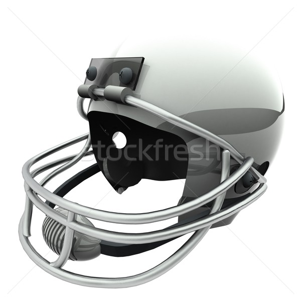 Voetbal helm grijs geïsoleerd witte 3d render Stockfoto © Koufax73