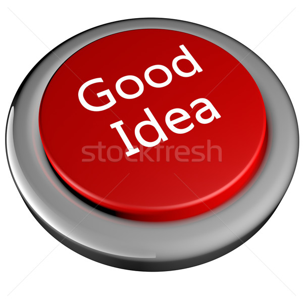 хорошие Идея кнопки красный текста 3d визуализации Сток-фото © Koufax73