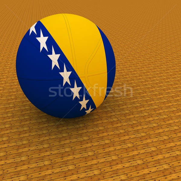 Босния и Герцеговина баскетбол флаг 3d визуализации квадратный изображение Сток-фото © Koufax73