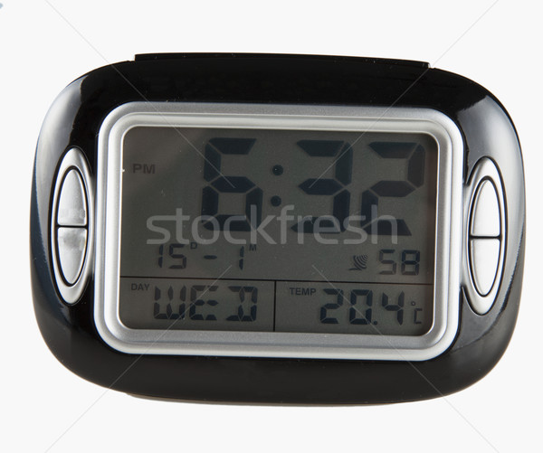 Despertador negro digital aislado blanco signo Foto stock © Koufax73