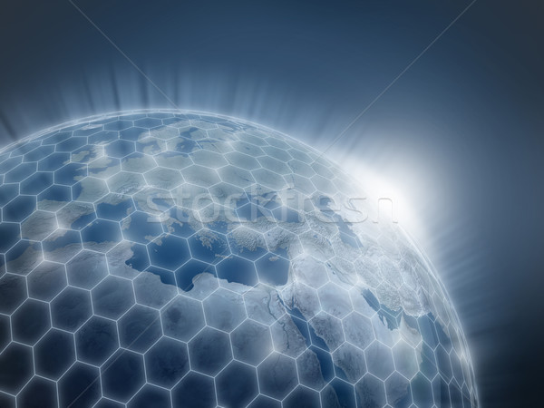 Global rede ilustração 3d computador globo abstrato Foto stock © koya79