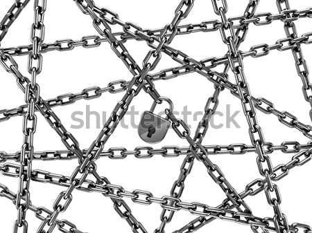 chains with lock isolated on white background Stock photo © koya79