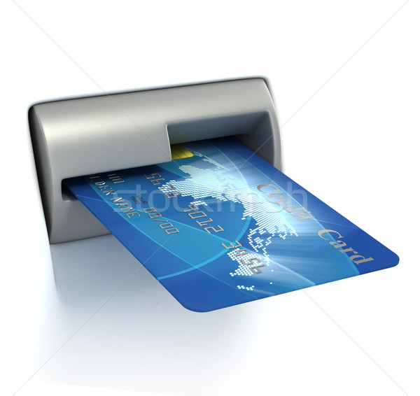 Creditcard atm geld kaart wereld achtergrond Stockfoto © koya79