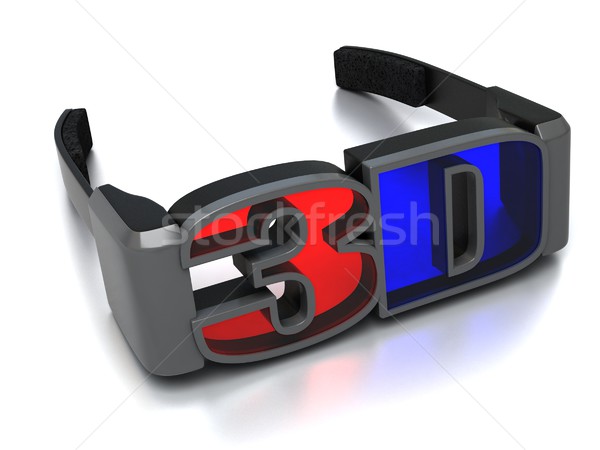 óculos 3d ilustração 3d abstrato projeto tecnologia óculos Foto stock © koya79
