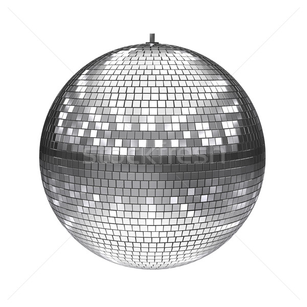 Disco ball 3d illustration geïsoleerd witte glas disco Stockfoto © koya79