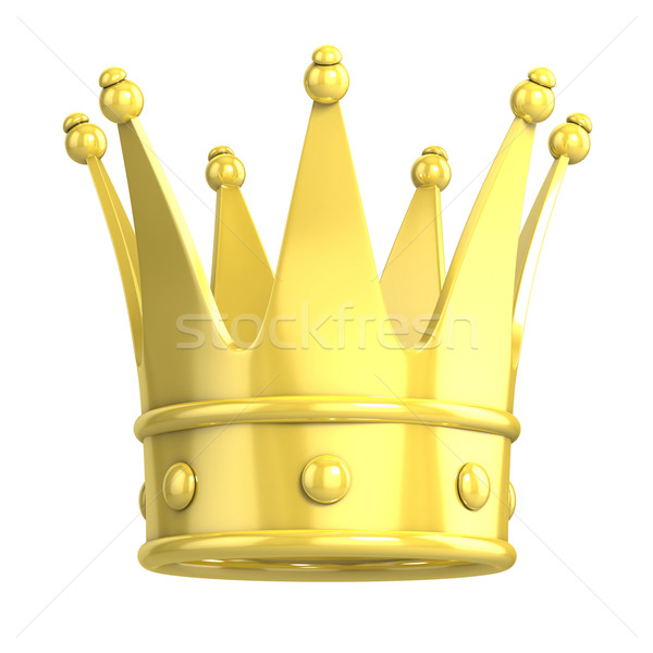 Gouden kroon 3d illustration metaal succes hoed Stockfoto © koya79