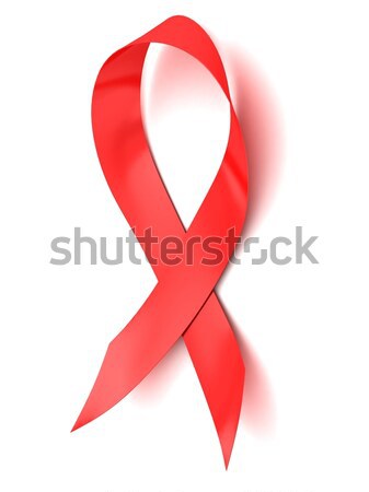 AIDS tudatosság vörös szalag egészség piros fehér Stock fotó © koya79
