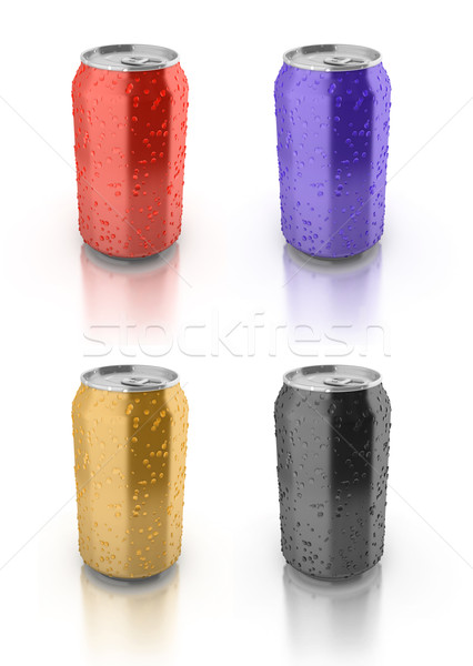 blank colored aluminium cans Stock photo © koya79