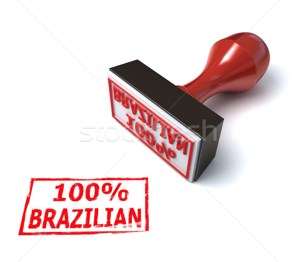 hundred percent Brazilian stamp Stock photo © koya79