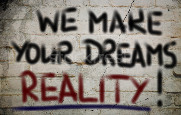 Foto stock: Sonhos · realidade · financiar · comunicação · sucesso