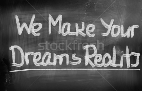 Foto stock: Sonhos · realidade · financiar · comunicação · sucesso