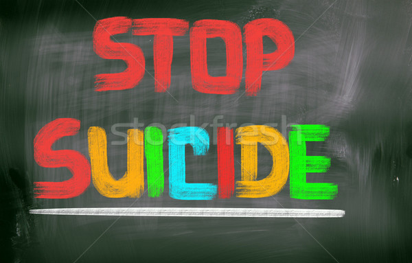 Stop samobójstwo edukacji martwych ból niebezpieczeństwo Zdjęcia stock © KrasimiraNevenova