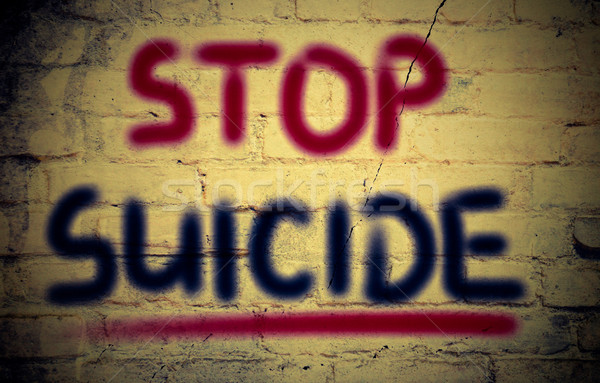 Stop samobójstwo edukacji martwych ból niebezpieczeństwo Zdjęcia stock © KrasimiraNevenova