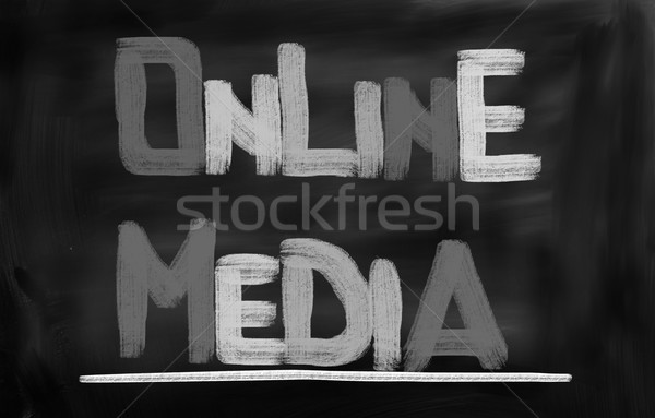 Zeichen Web Markt Medien schreiben Stock foto © KrasimiraNevenova