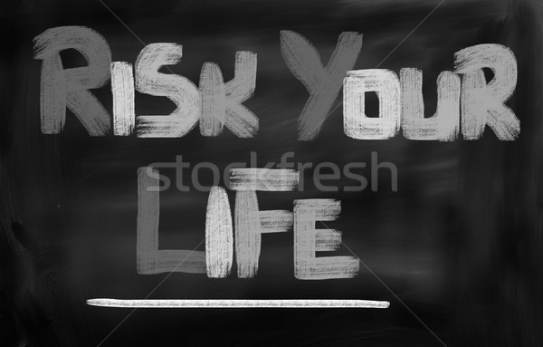 Kockázat élet mérleg egyensúly ötlet ötlet Stock fotó © KrasimiraNevenova