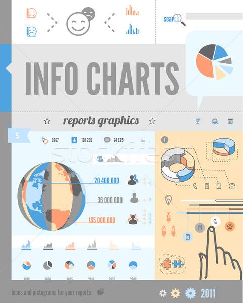 Business Charts abstrakten Infografiken Layout Stock foto © kraska