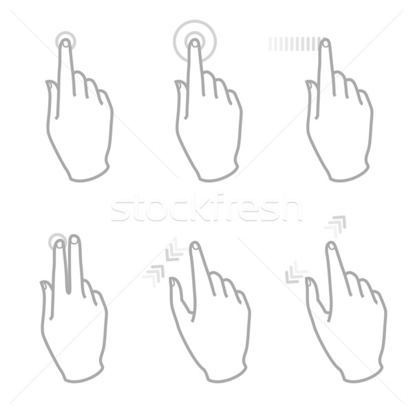 Pantalla táctil gesto vector mano iconos ordenador Foto stock © kraska