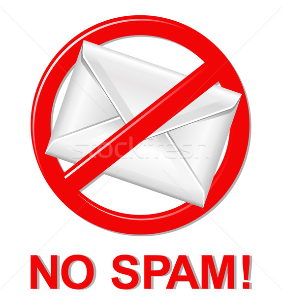 Spam figyelmeztető jel vektor felirat levél piros Stock fotó © kraska