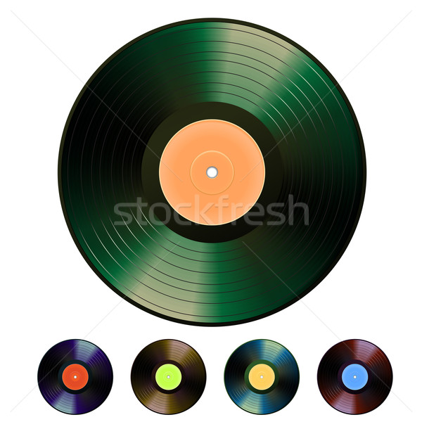 Vektor Vinyl Set Musik Tanz orange Stock foto © kraska