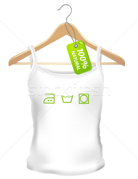 100 természetes ruházat zöld címke háttér Stock fotó © kraska