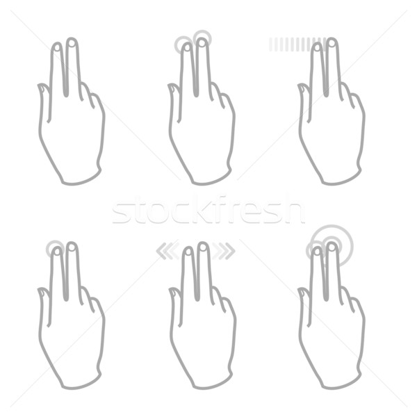 érintőképernyő kézmozdulat vektor kéz ikonok számítógép Stock fotó © kraska