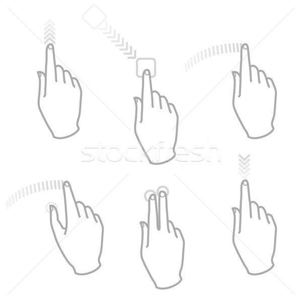 Tela sensível ao toque gesto vetor mão ícones computador Foto stock © kraska
