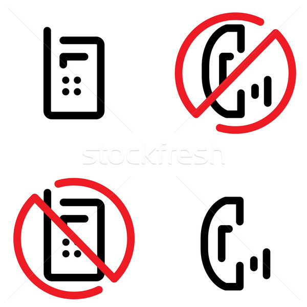 Nem telefonok felirat piktogram telefon mobil Stock fotó © kraska