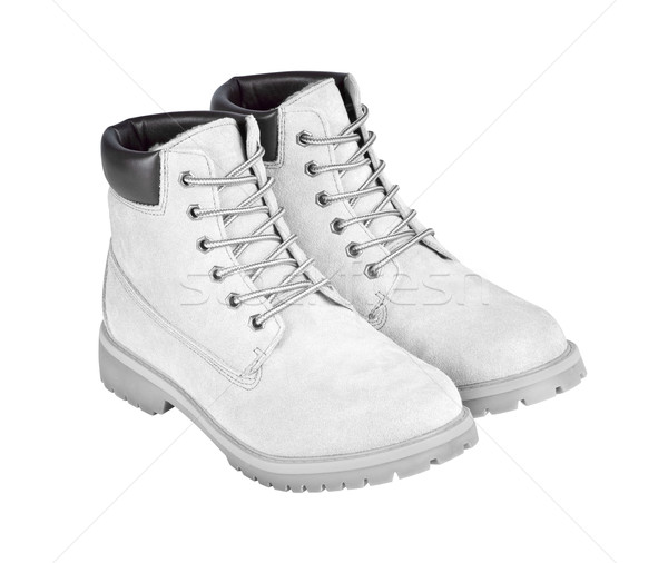 White leather boots isolated on white background with clipping p Stock photo © kravcs