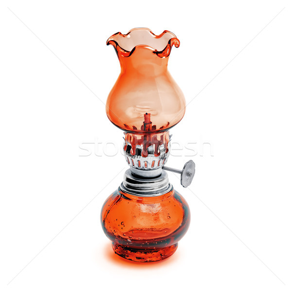 Stock photo: Retro oil lamp isolated on white background