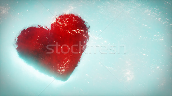 Red heart greeting card. Romantic symbol of love. Saint Valentine's day. Stock photo © kravcs