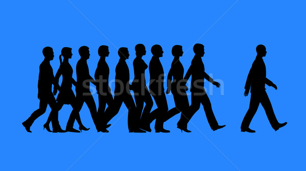 Stock foto: Beispiel · Führer · Team · Business · Silhouette · Unternehmen