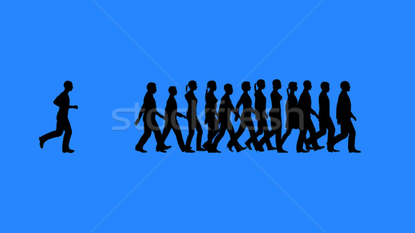 Tempo team mensen silhouetten prestaties business Stockfoto © kravcs
