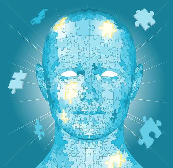 Stock photo: Jigsaw puzzle pieces head