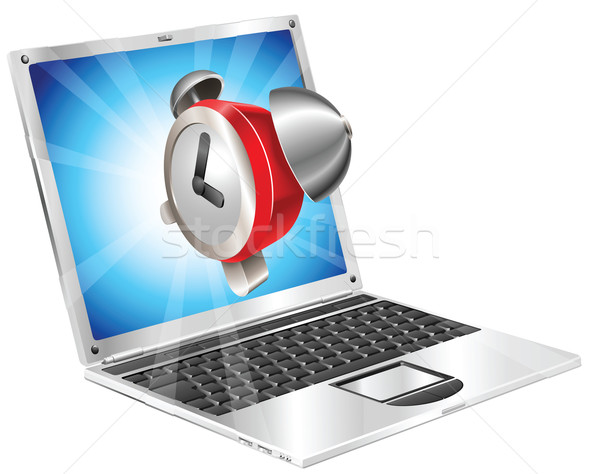 Alarm clock icon laptop concept Stock photo © Krisdog