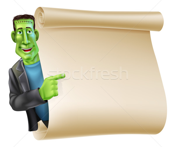 Halloween Frankenstein Scroll Banner Stock photo © Krisdog