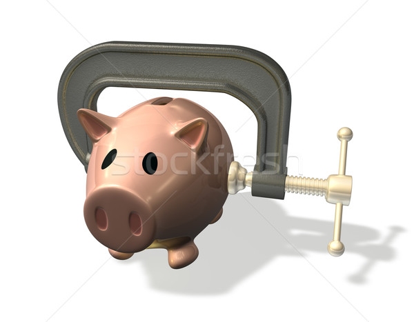 3d render piggy bank credit crunch Stock photo © Krisdog