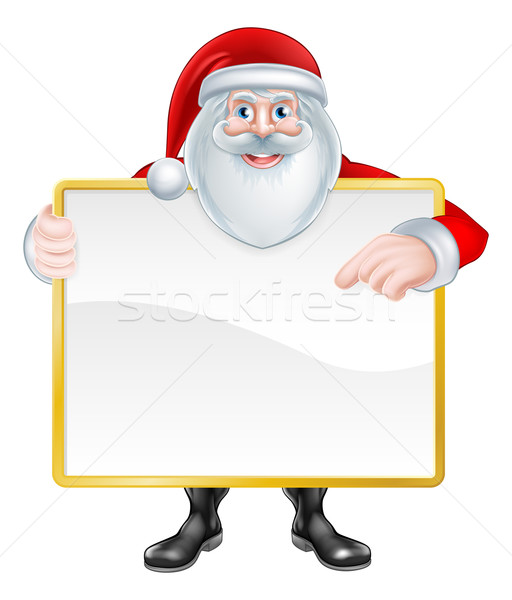 Cartoon Santa Sign Stock photo © Krisdog