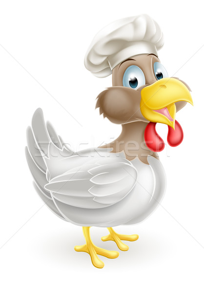 Cartoon Chef Hat Chicken Stock photo © Krisdog