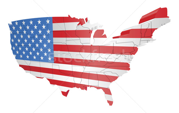 USA map and flag Stock photo © Krisdog