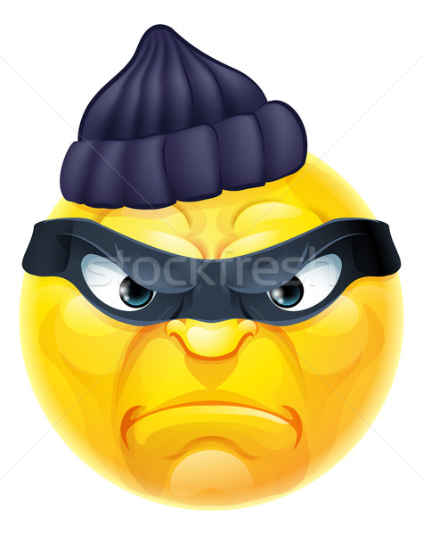 Emoticon ladrão ladrão criminal desenho animado Foto stock © Krisdog