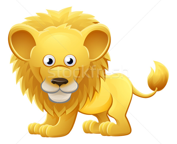 Foto stock: Leão · animal · bonitinho · mascote · livro