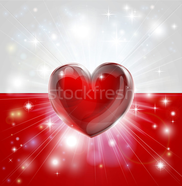Love Poland flag heart background Stock photo © Krisdog