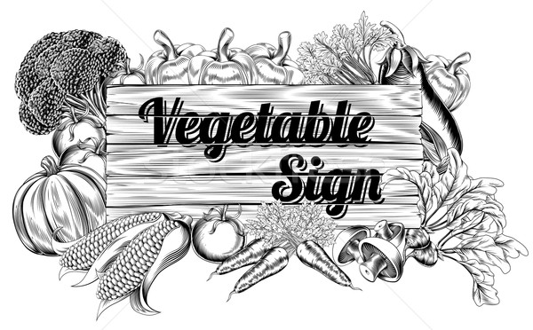 野菜 作り出す にログイン ヴィンテージ レトロな 印刷 ストックフォト © Krisdog