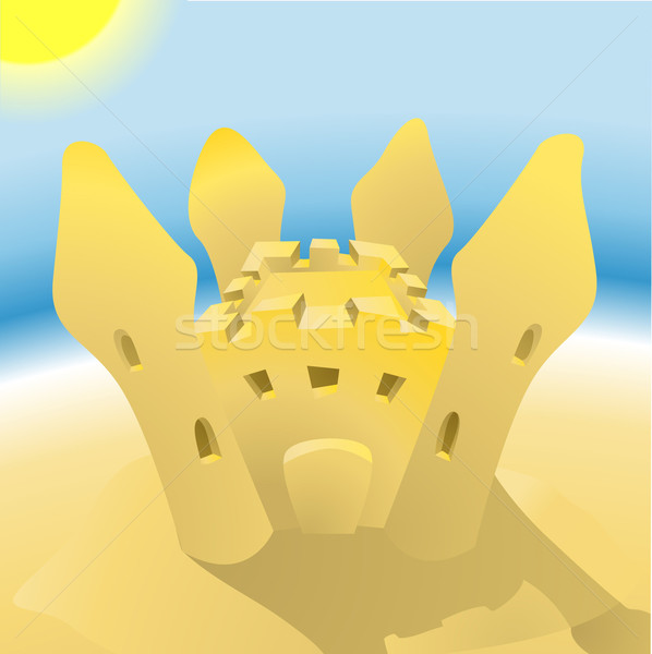 двухуровневый стробирующий импульс иллюстрация Солнечный пляж небе фон Сток-фото © Krisdog