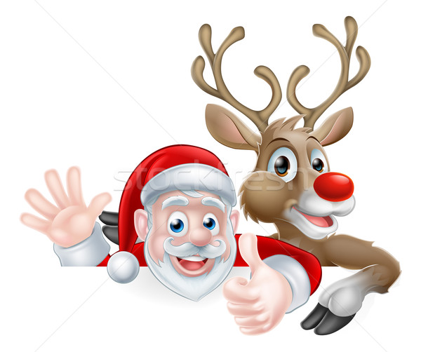 Stock photo: Santa and Reindeer Characters